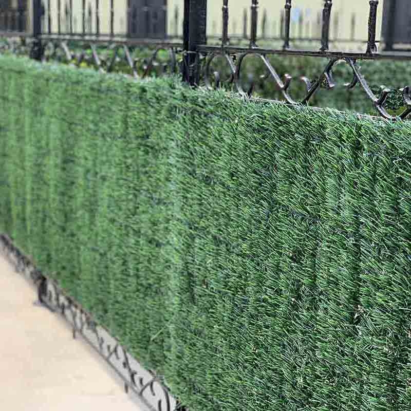 Artificial conifer hedge sceening_three tone